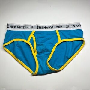 NavyDiver Teal Briefs with Yellow Trim The Navy Diver